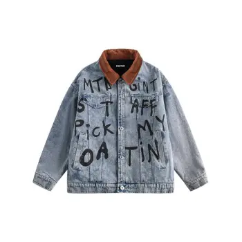 Fashion Ruffian Handsome Niche Design Sense Loose Denim Cotton padded Jacket