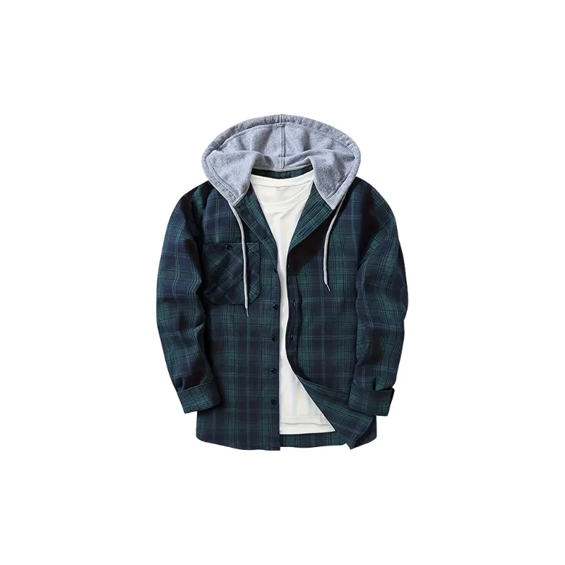 Casual Plaid Four Way Stretch Fabric Sweatshirt-3