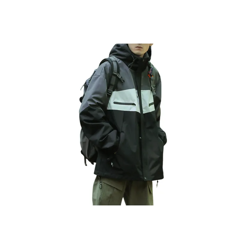 Basics Patchwork Polyester Outdoor Jacket-0