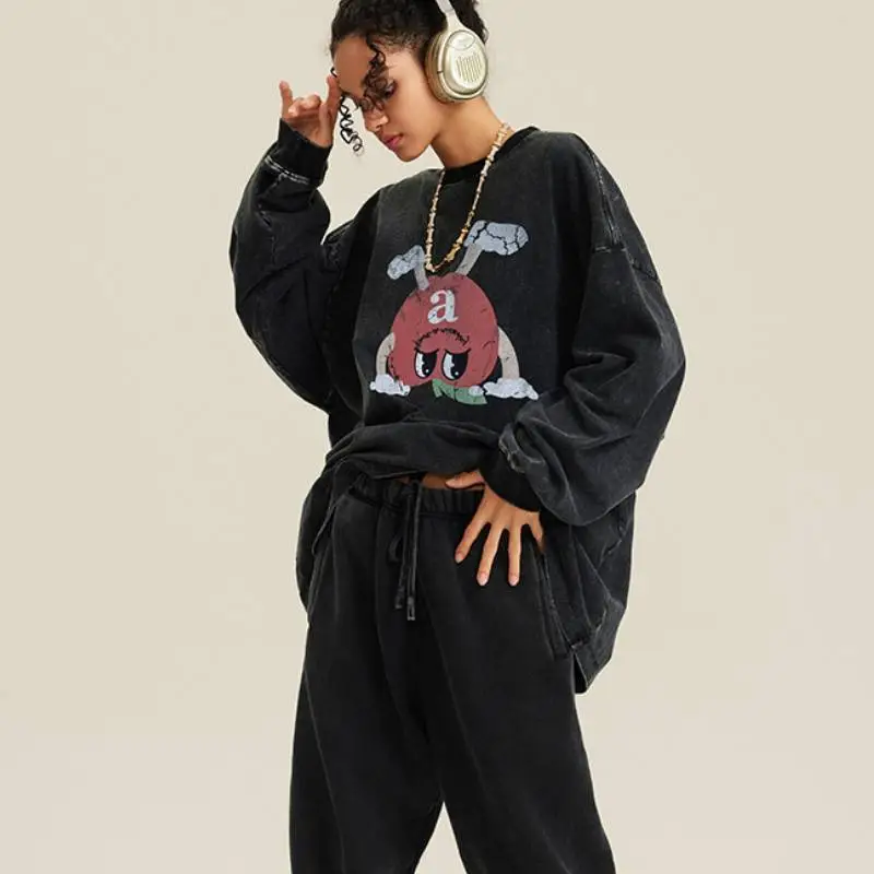 Casual Retro 100% Cotton Sweatshirt-2