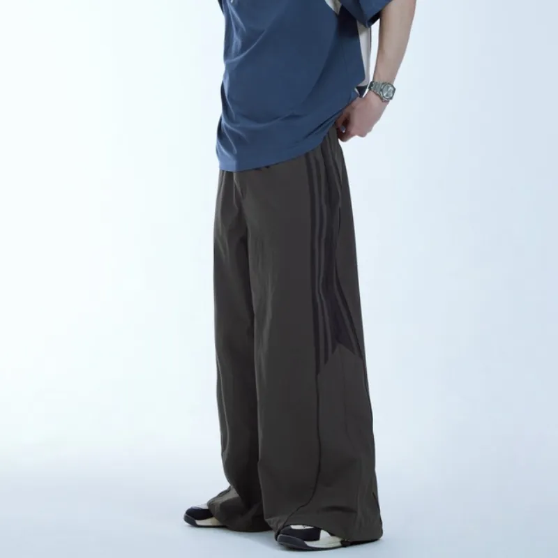 Basics Contrast Color Nylon Casual Pants-6
