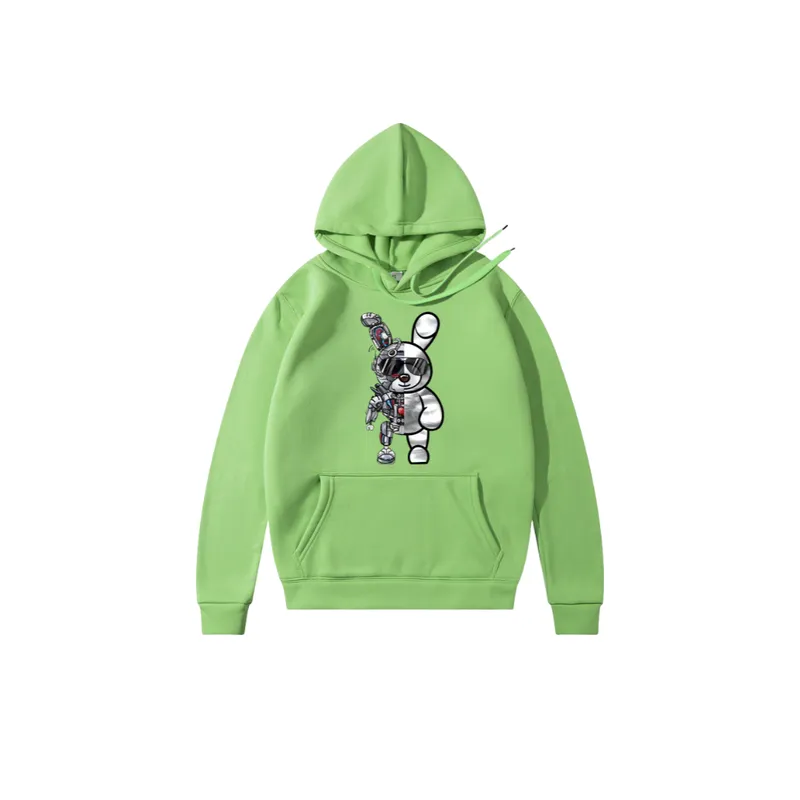 Mechanical Rabbit Printing Comfortable Hoodie-3