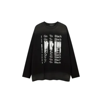 Abstract Letter Printed Round Neck Loose shirt