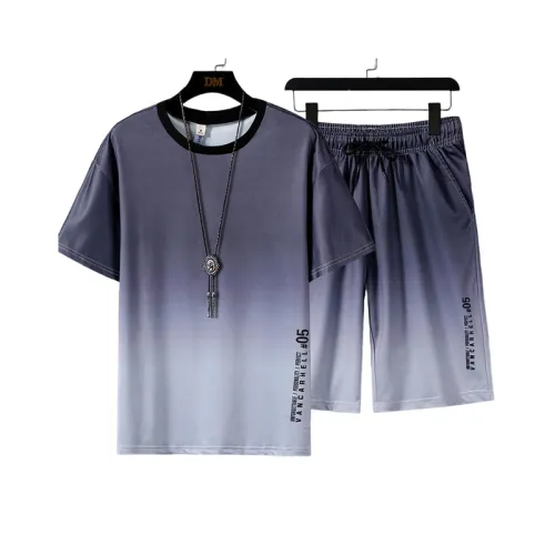 Gradient Casual Shorts And T-Shirt Set