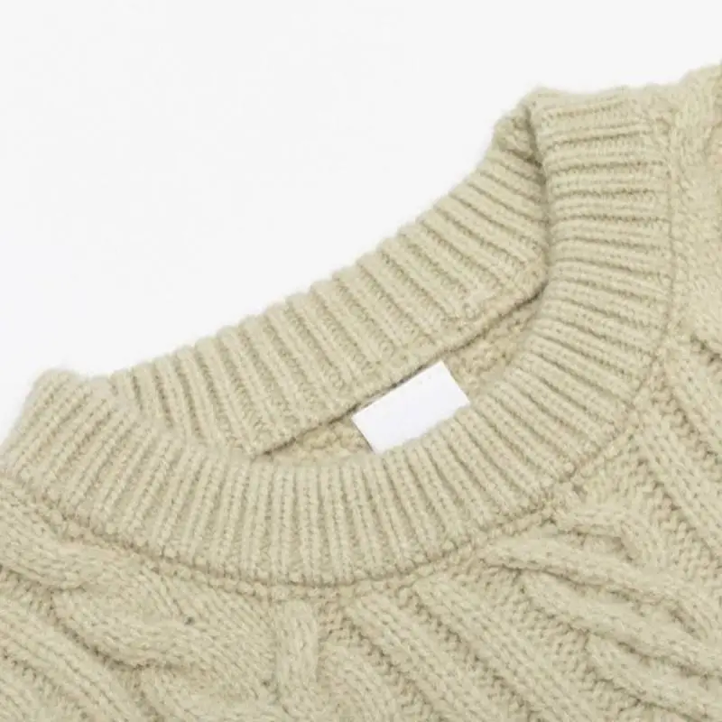 Retro Plain Blended Synthetic Fabrics Sweater-10