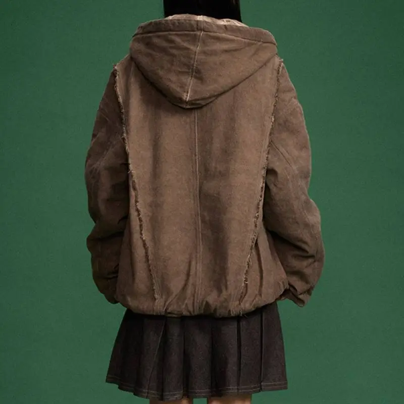 Retro Plain Cotton Quilted Jacket-3