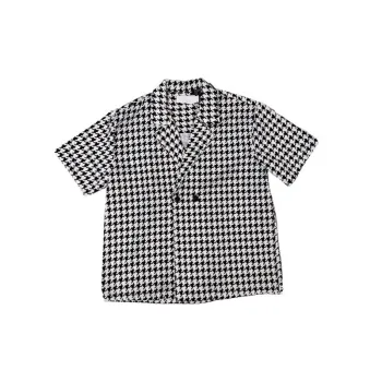 Business Casual Thin Houndstooth Plaid Shirt