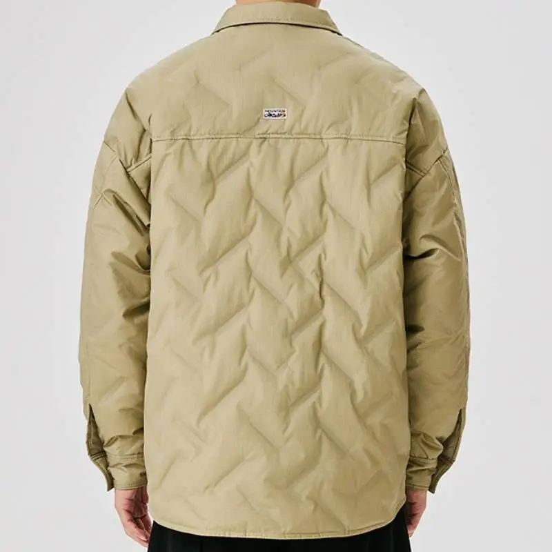 Casual Simple White Duck Down Jacket-3
