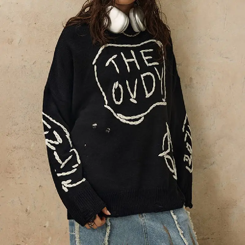 Ripped Loose Sweater-5