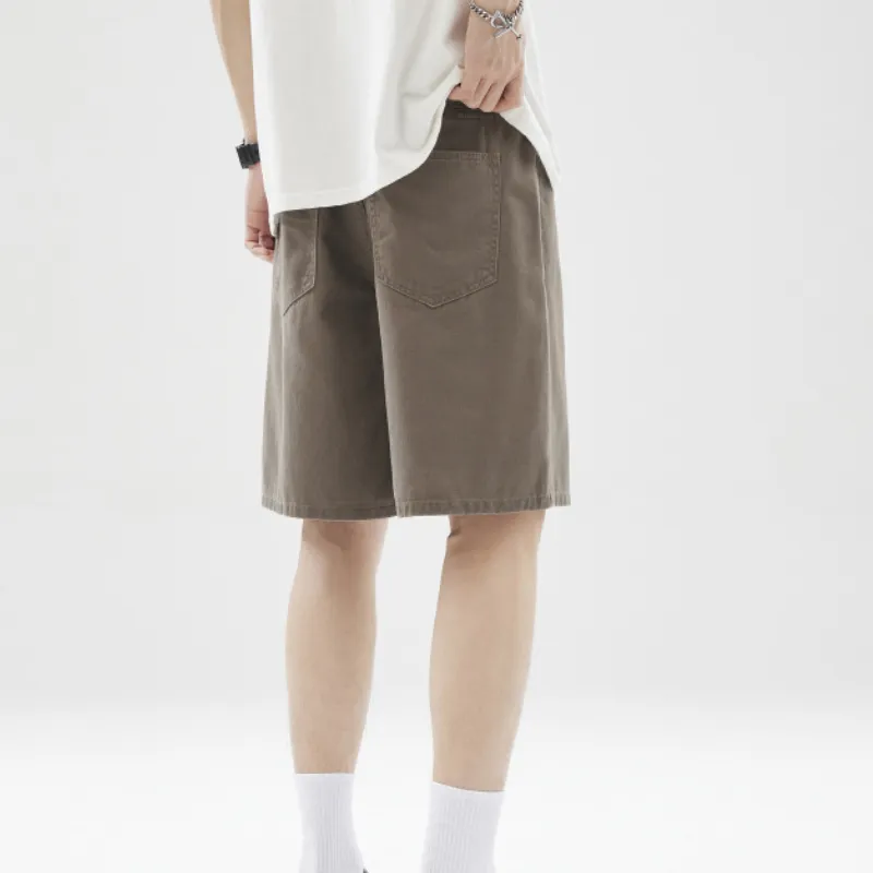 Simple Loose 100% Cotton Casual Shorts-3