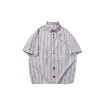 Street Simple Cotton Polyester Blend Shirt Unisex