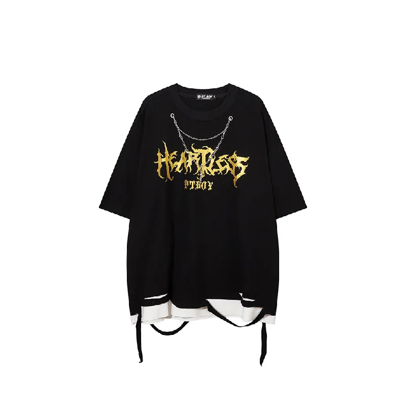 Retro Hip Hop Cotton Blended Fabric T-Shirt Unisex-0