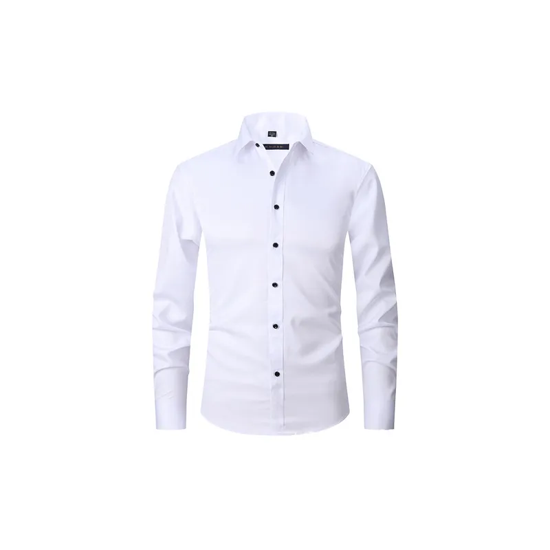 Business Simple Blended Synthetic Fabrics Shirt-5