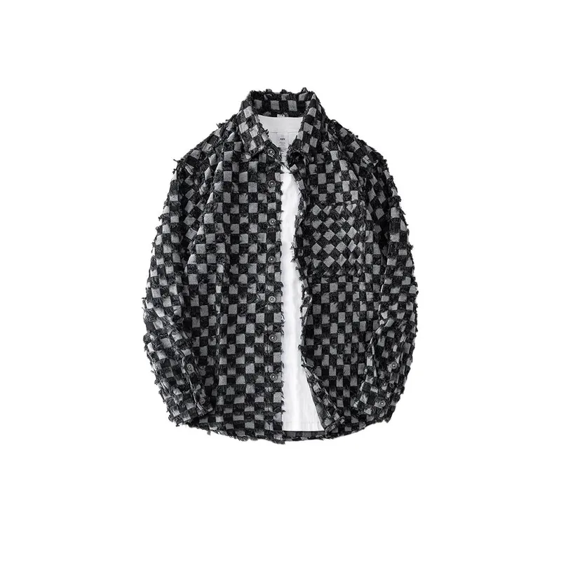 Loose Checkerboard Shirt Shirt-0
