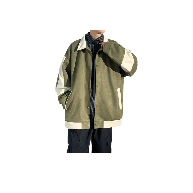 Suede Loose Casual Baseball Jacket-0