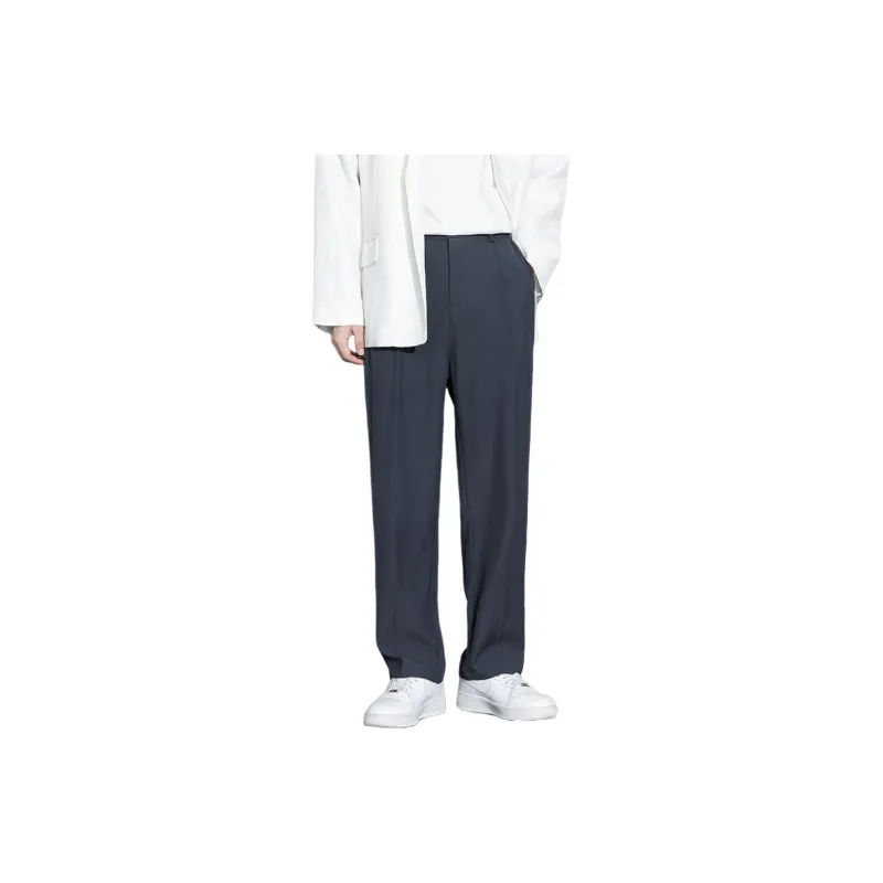 Simple Funky Blended Synthetic Fabrics Suit Trousers-5