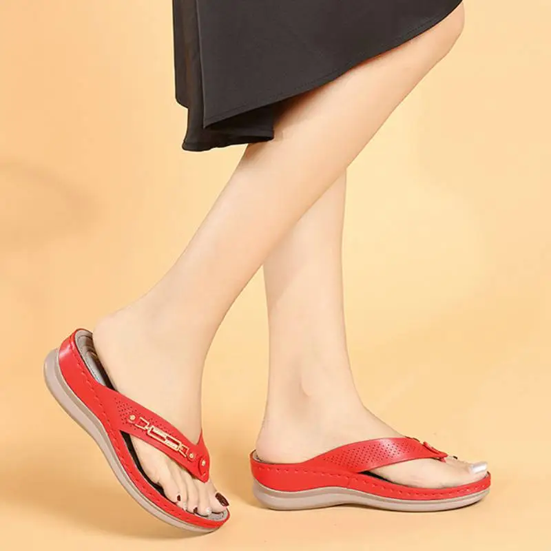 Retro Plain Flip Flops-11