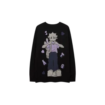 Cartoon Than Heart Loose Long Sleeve T shirt