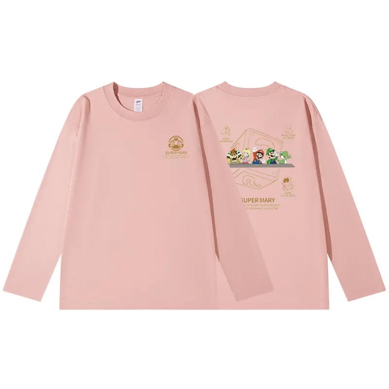 Casual Long Sleeve Combed Cotton T Shirt-2
