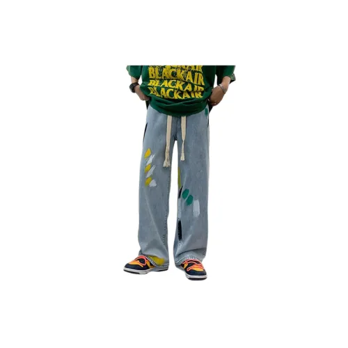 Trendy Retro Graffiti Straight Pants