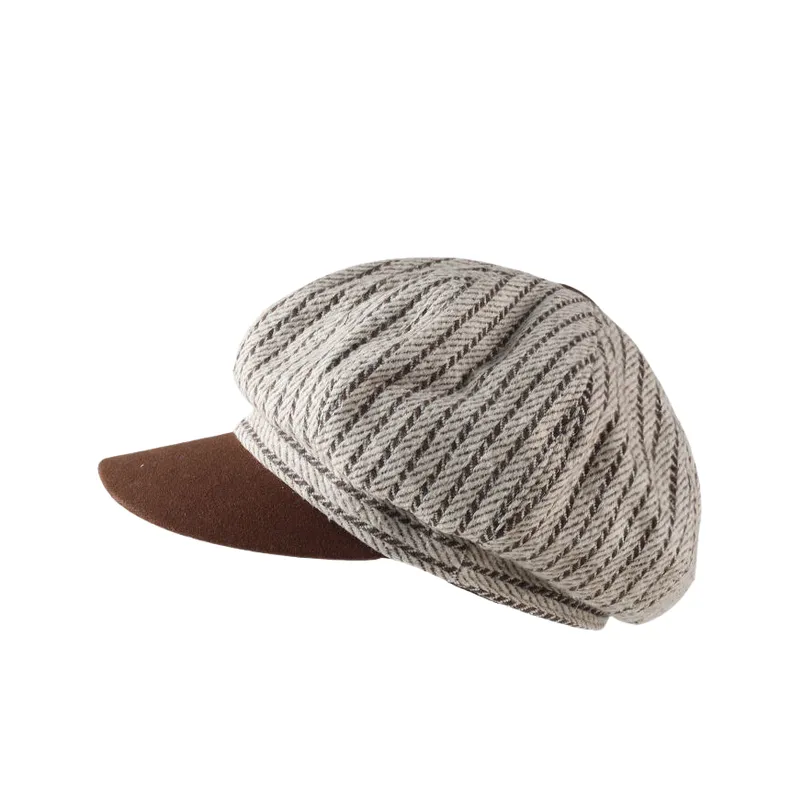 Striped Retro Beret-0