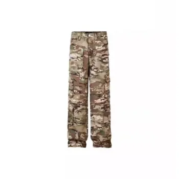 Casual Straight Blended Synthetic Fabrics Cargo Pants