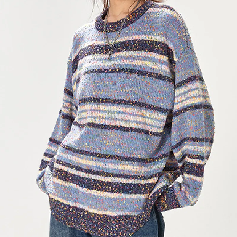 Casual Striped Loose Sweater-4