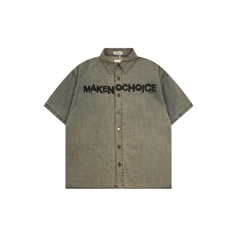 Loose Letter 100% Cotton Shirt-0