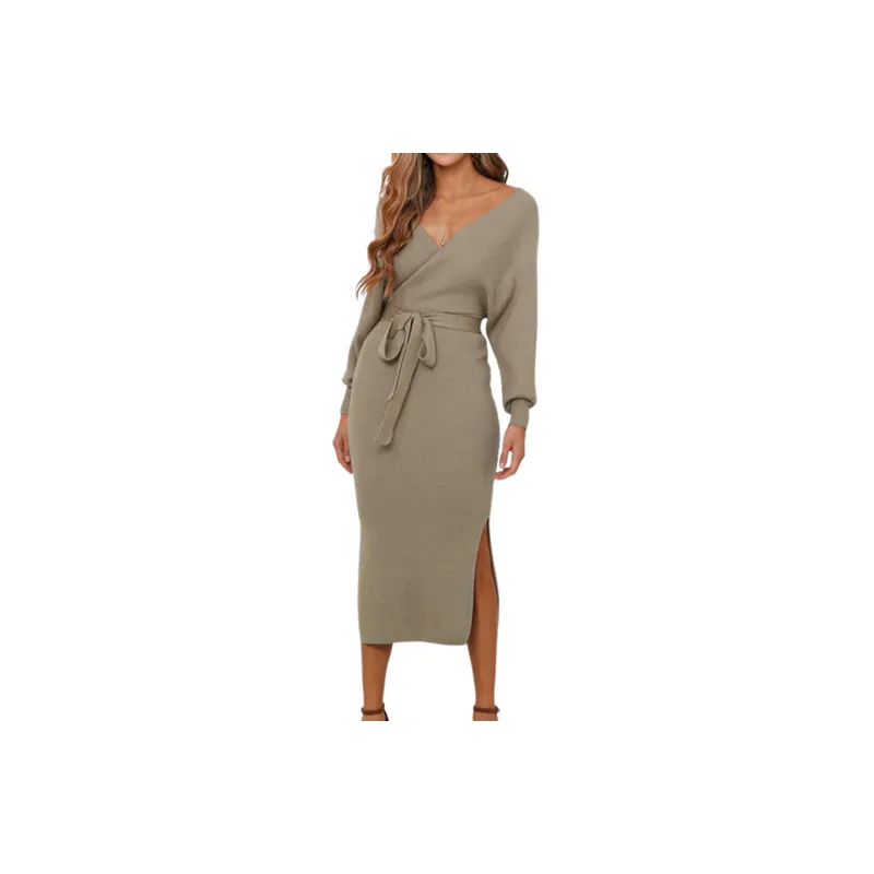 Fashionable Plain Dress Women-5