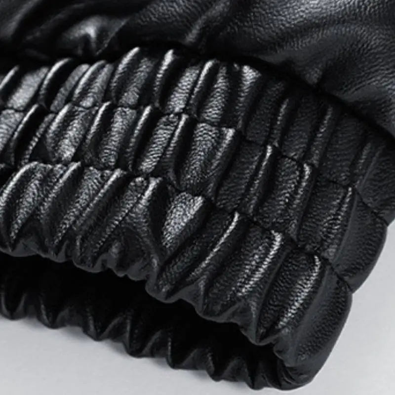Loose Fashion Artificial Leather Jacket-6