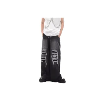 Retro Ripped Loose Wide Leg Jeans