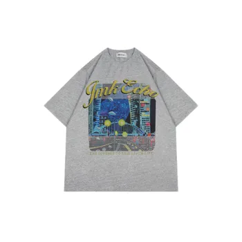 Printed Oversize Stylish Washed Short sleeved T shirt