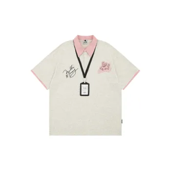 Retro Contrast Color Cotton T Shirt Unisex