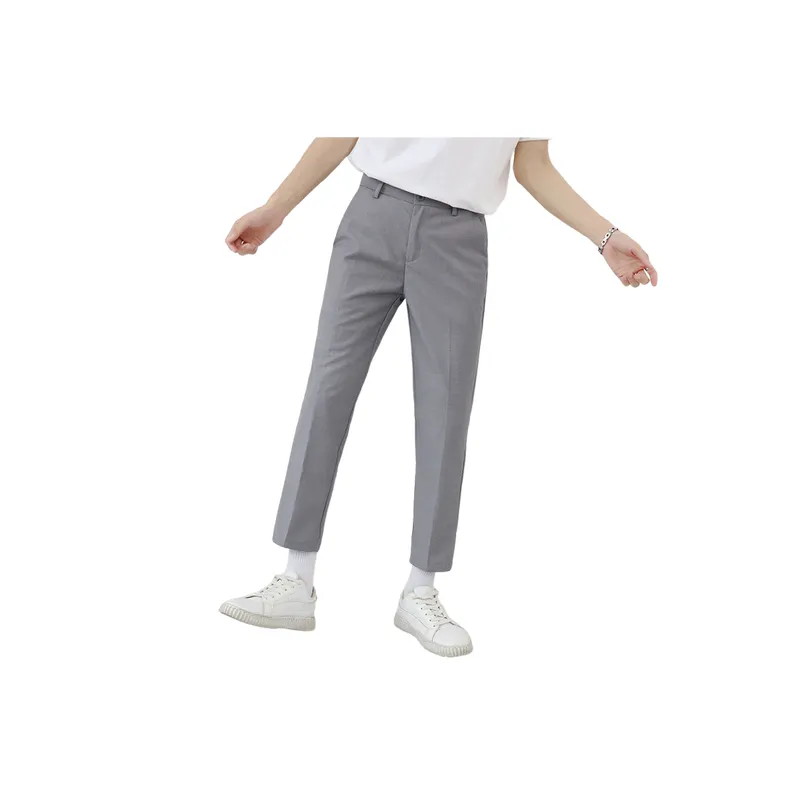 Casual Loose Cotton Blended Fabric Suit Trousers-0