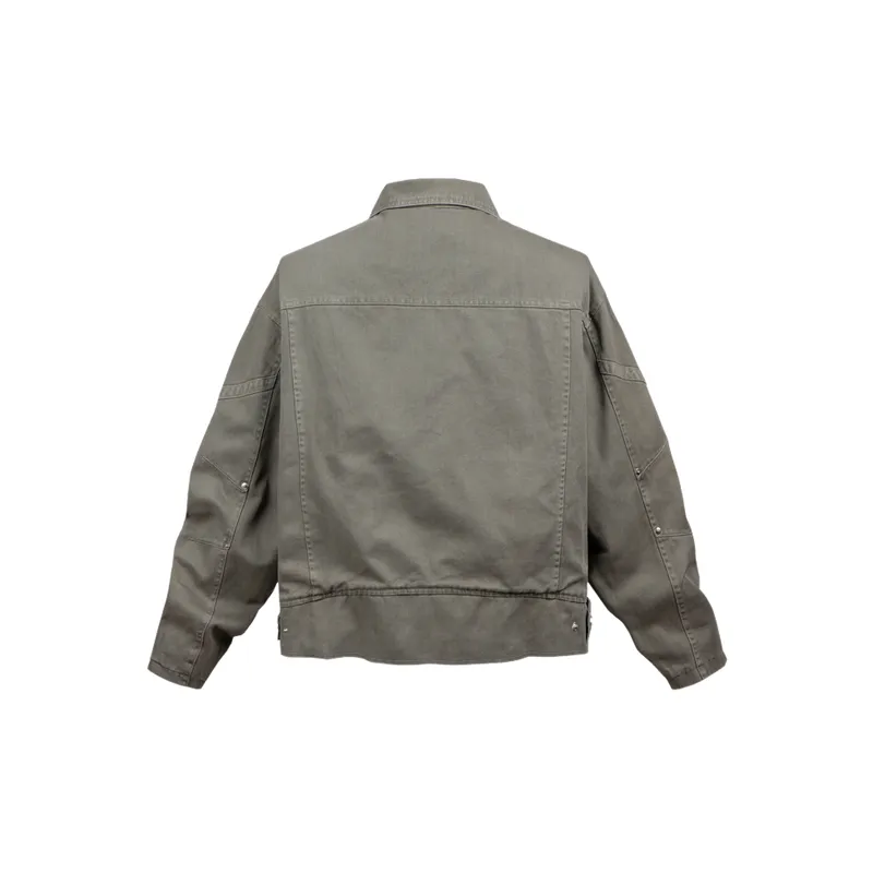 Retro Fashionable Washed Cotton Jacket-5