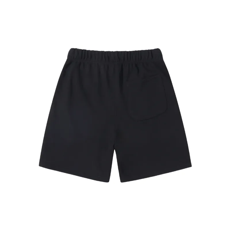 Loose Plain Terry Fabric Casual Shorts-1