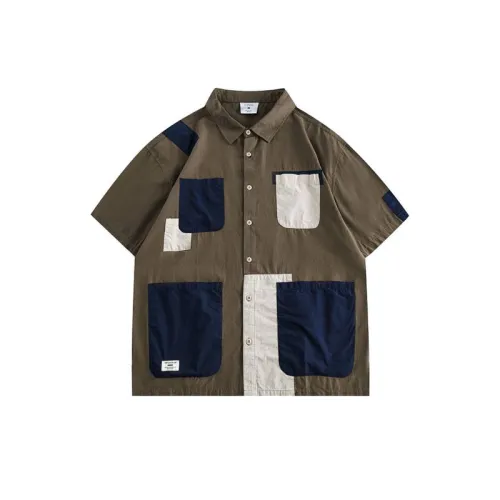 Multi-Pocket Workwear Short-Sleeved Shirt