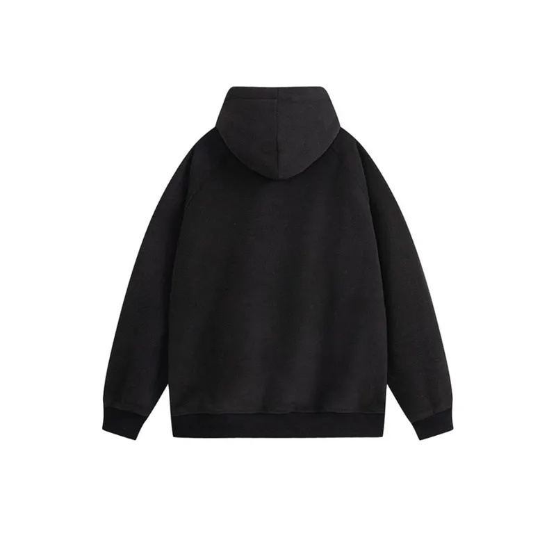 Polar Fleece Letters Embroidered Warm Fleece lined Hoodie-5