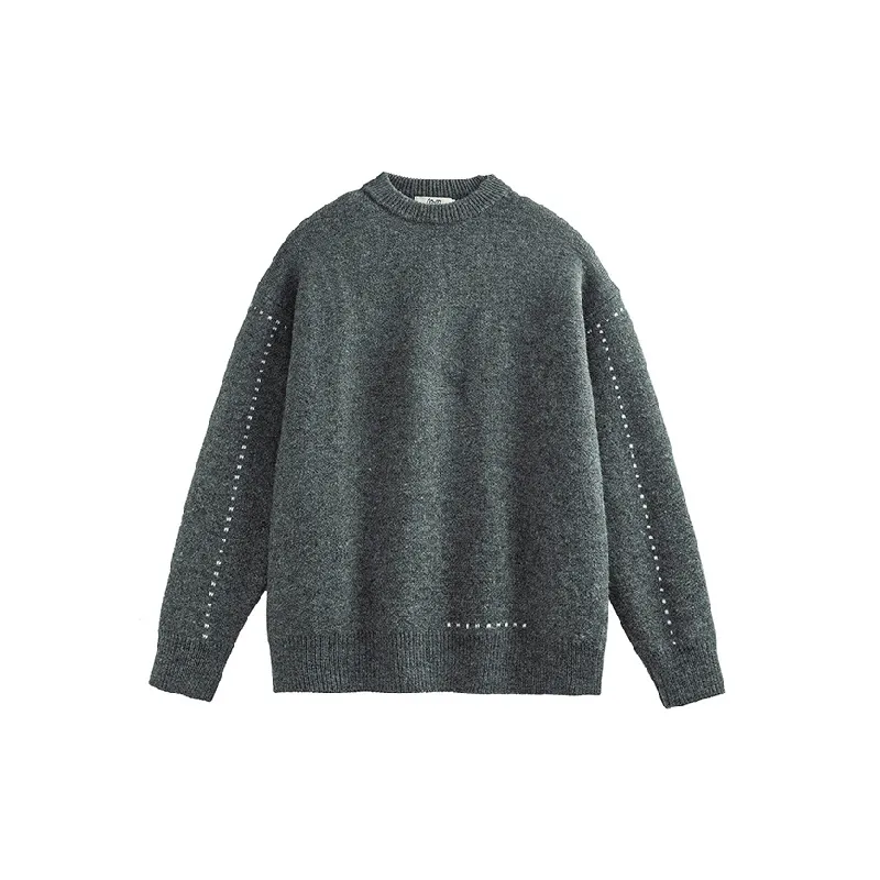 Loose Breathable Acrylic Fibres Sweater-4
