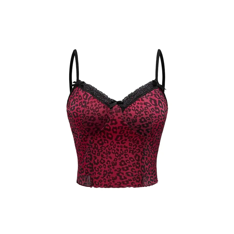 Funky Leopard Print Polyester Vest Women-4