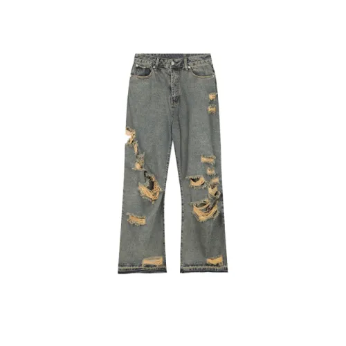 Straight Ripped Beggar Casual Jeans