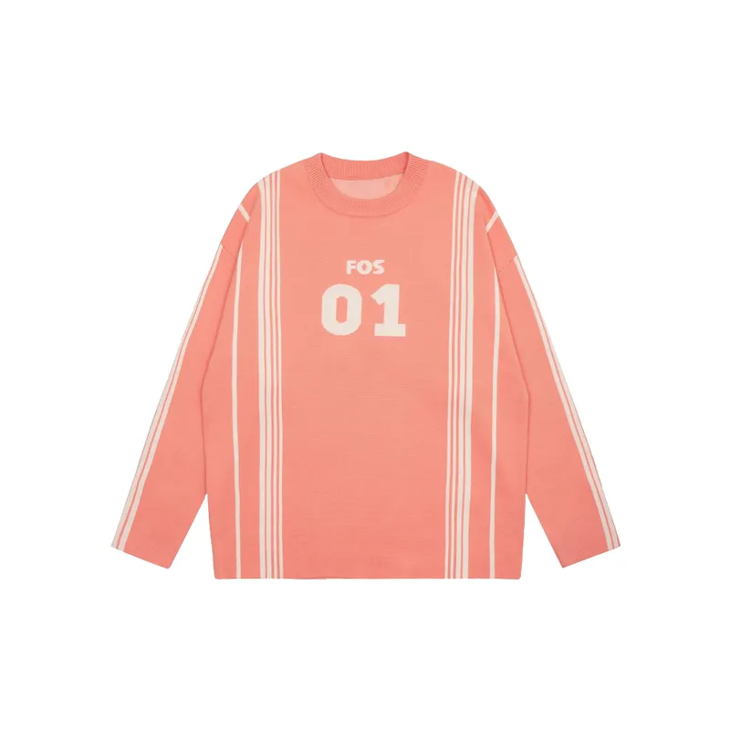 Striped Loose Cotton Blended Fabric Sweater-2