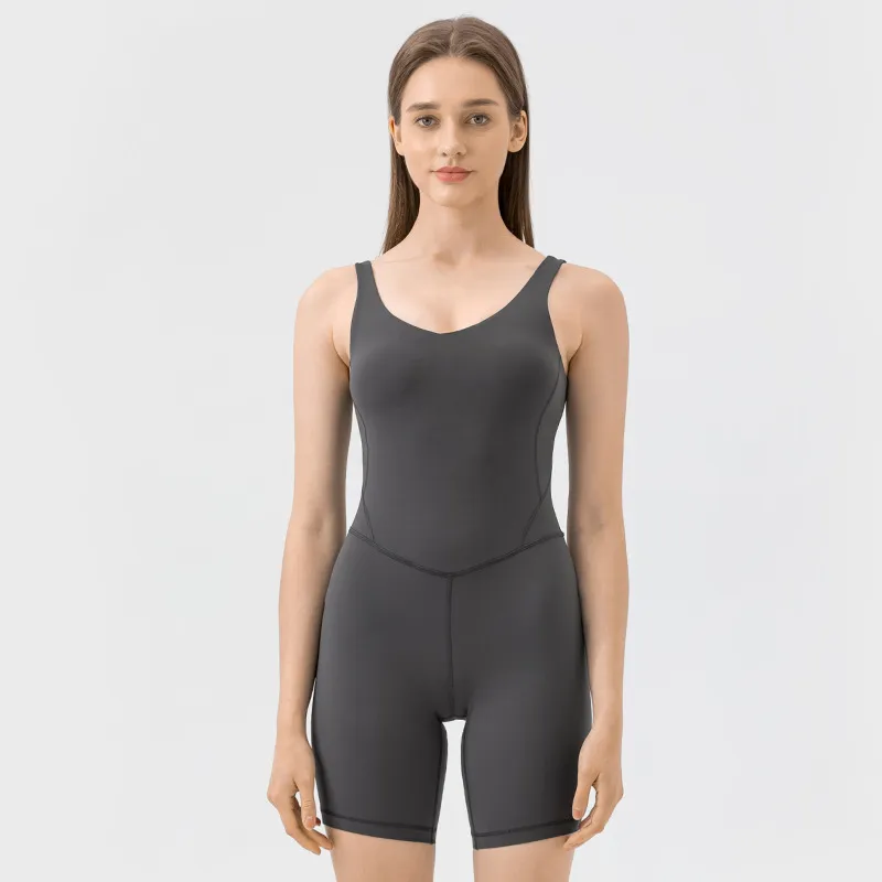 Casual Plain Bodysuit Women-3