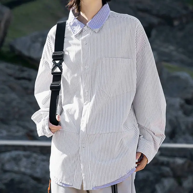 Simple Loose Cotton Blended Fabric Shirt-9