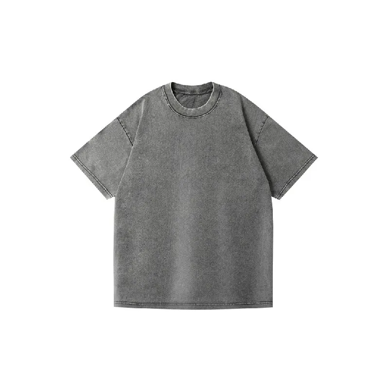 Retro Washed Long Staple Cotton T Shirt-6