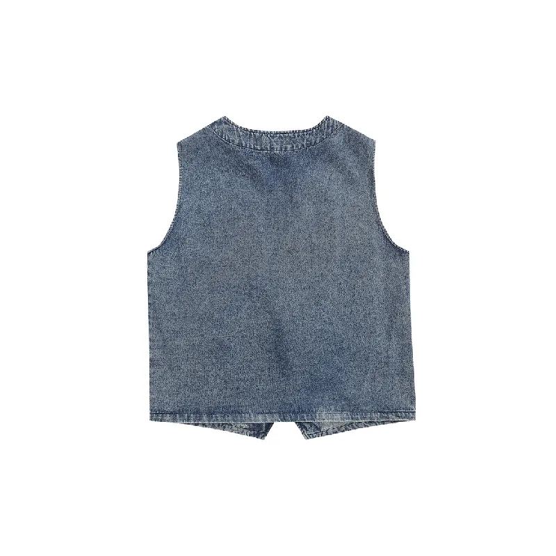 Retro Loose Denim Vest-1