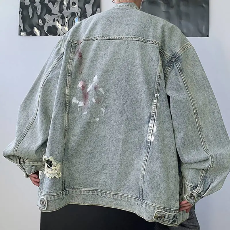Trendy Retro Paint Denim Jacket-2