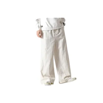 Loose Striped Cotton Casual Pants