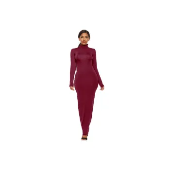 Fashionable Plain Polyester Spandex Dress Women