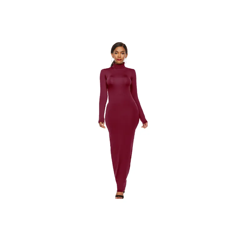 Fashionable Plain Polyester Spandex Dress Women-9